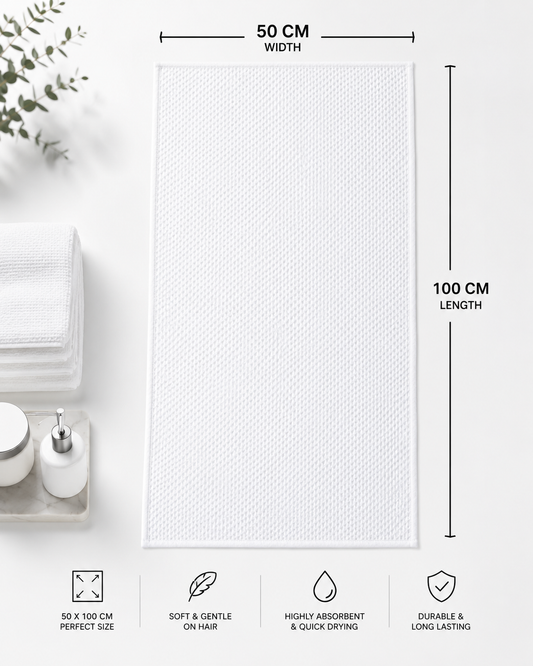 Premium Disposable Hair Towels (50x100 cm) - High Absorption | مناشف بريميوم للشعر للاستخدام مرة واحدة