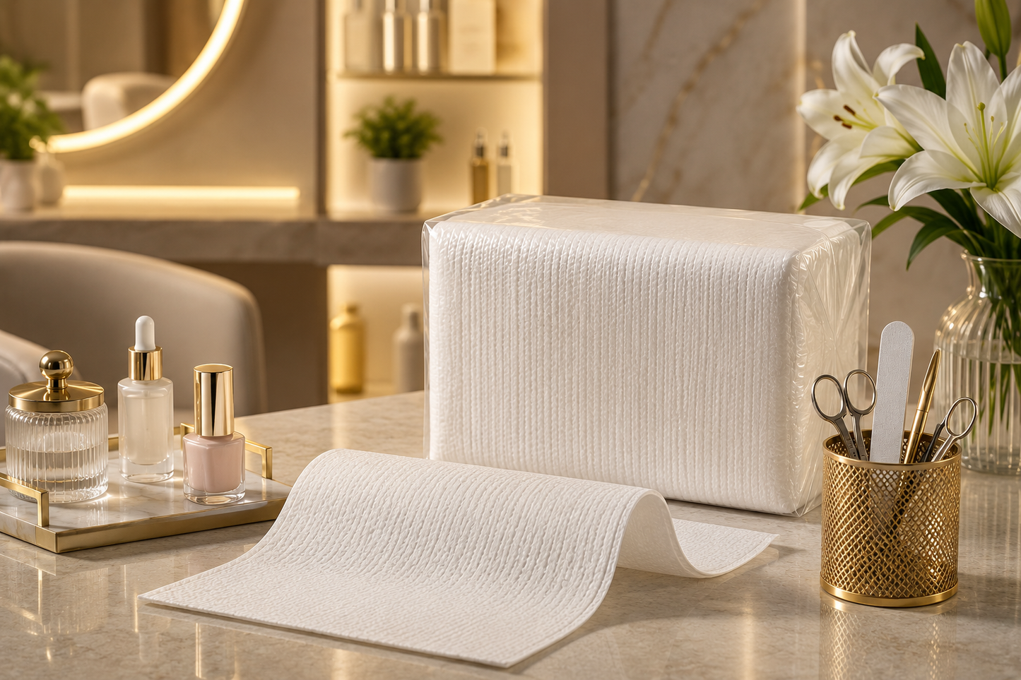 Disposable Manicure Towels , Professional Salon Essentials 30 × 60 cm , مناشف مانيكير للاستخدام مرة واحدة، مستلزمات احترافية للصالونات