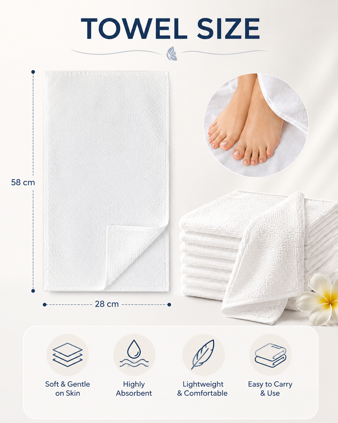 Pedicure Towels
Disposable Spa & Salon Collection Size 28x58cm
