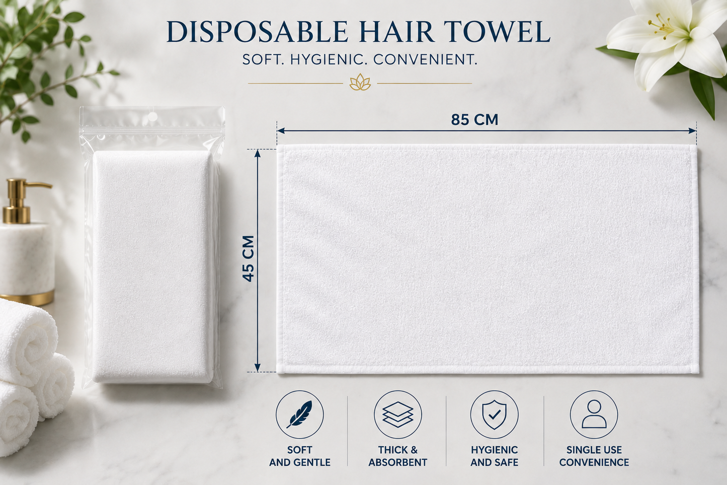 Premium Hair Towels (45×85 cm)