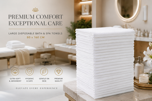 Luxury Large Disposable Bath & Spa Towels (80x160 cm) | مناشف الحمام والسبا الفاخرة الكبيرة للاستخدام مرة واحدة