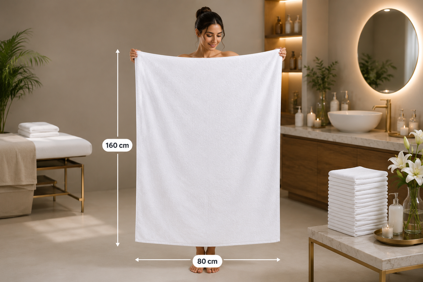Luxury Large Disposable Bath & Spa Towels (80x160 cm) | مناشف الحمام والسبا الفاخرة الكبيرة للاستخدام مرة واحدة