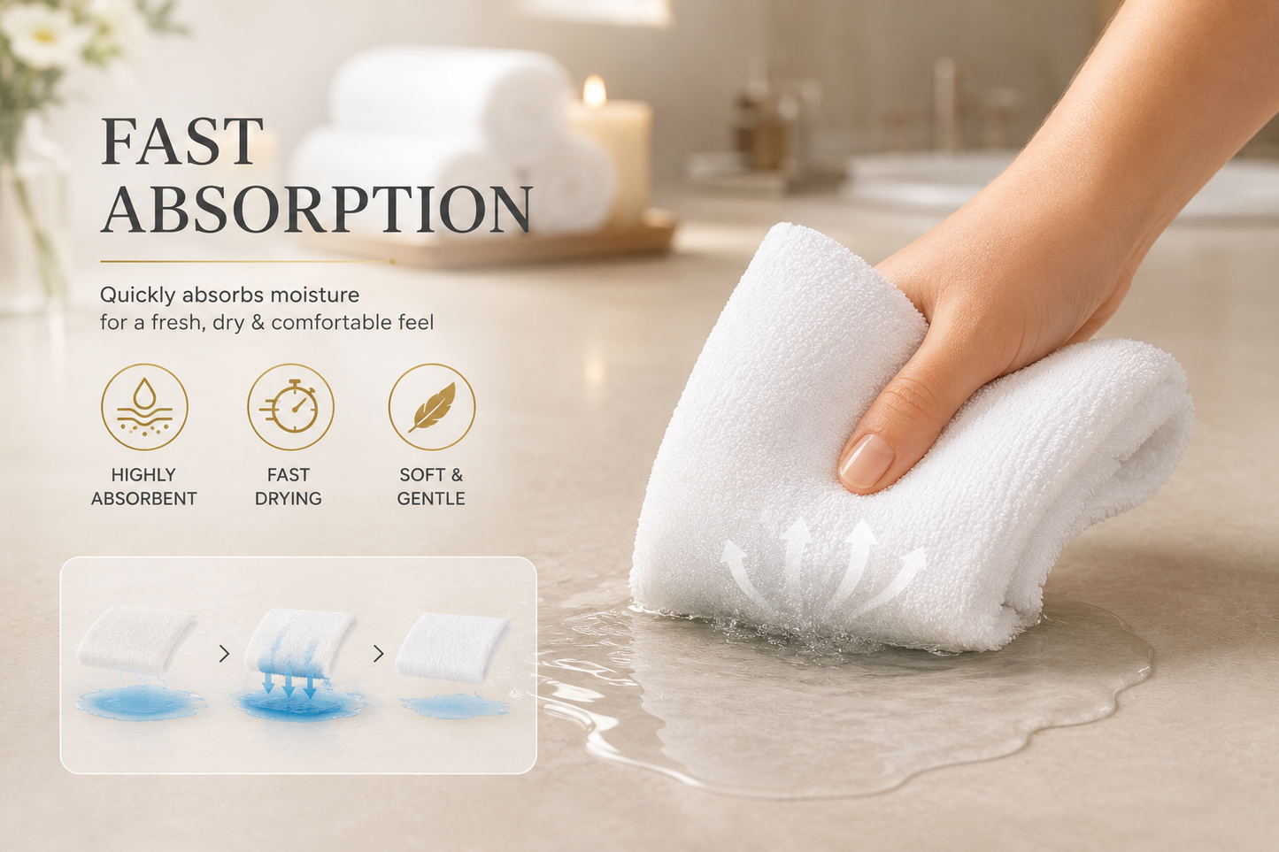 Luxury Large Disposable Bath & Spa Towels (80x160 cm) | مناشف الحمام والسبا الفاخرة الكبيرة للاستخدام مرة واحدة