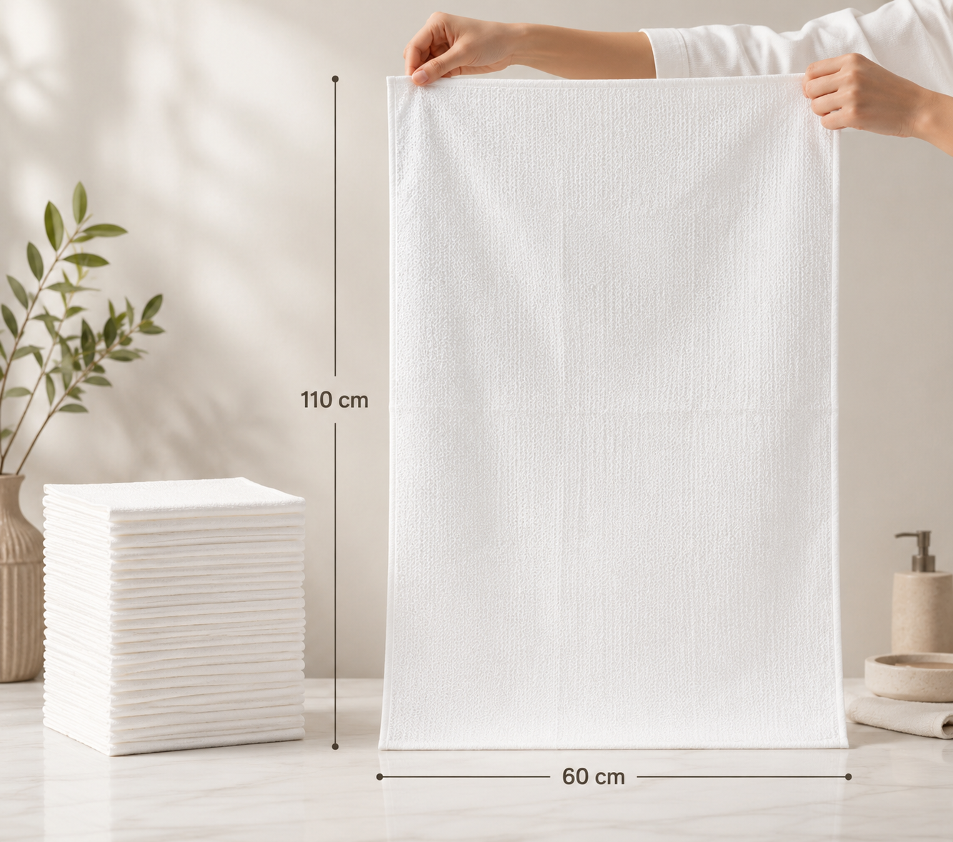 Premium Cotton Hair Towels (60×110 cm)
