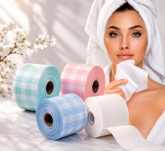 Premium Soft Facial Towel Rolls – Mixed Colors – 100 Rolls