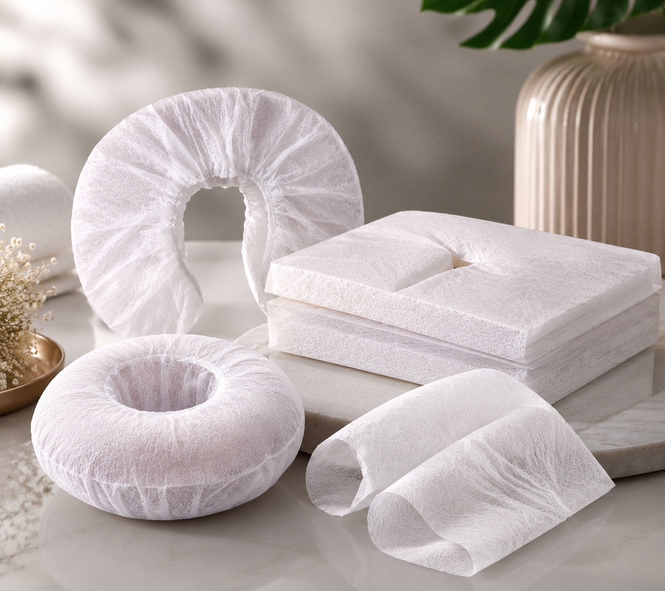 Premium Soft Disposable U-Shaped Pillow Covers – 50 Pieces per Pack